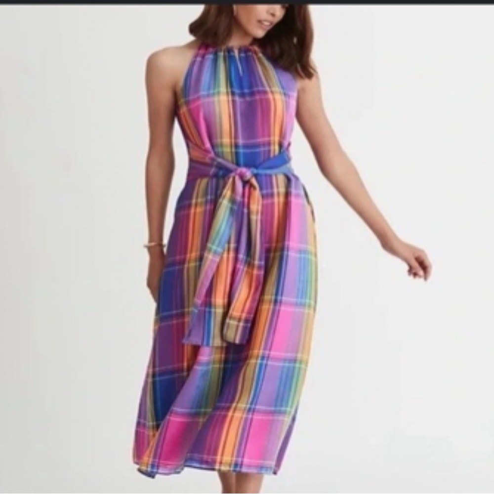 Ann Taylor Madras Plaid Dress 2P